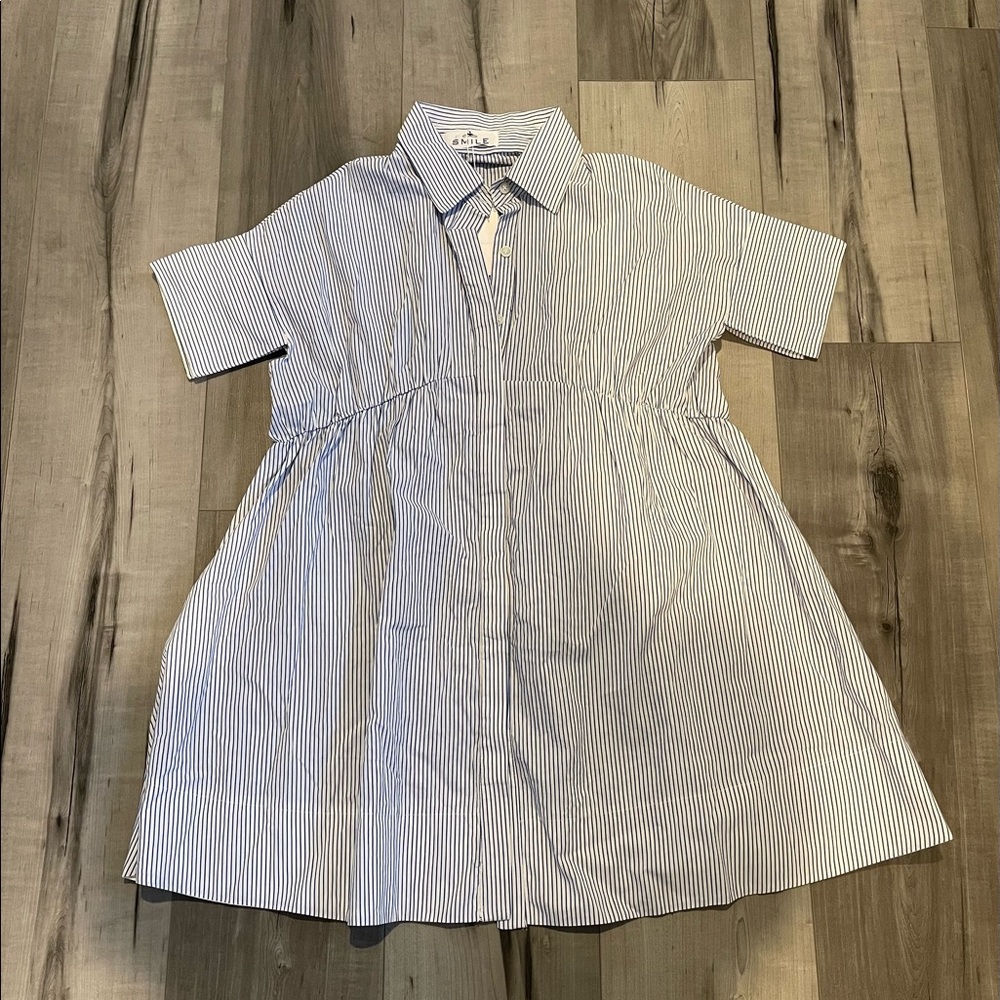 Smile White and Blue Stripes Dress